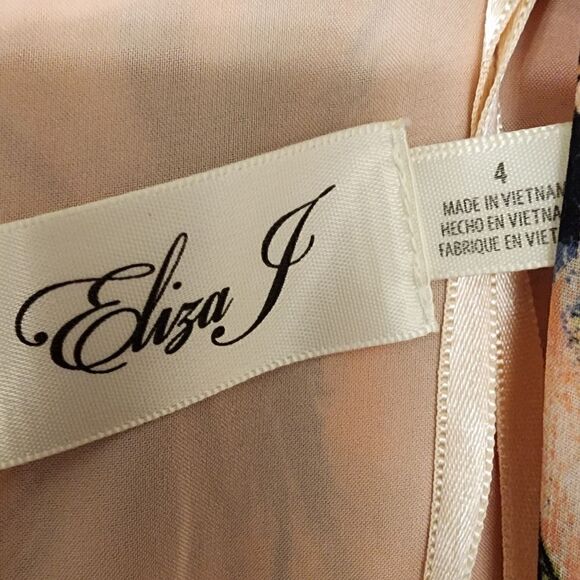 Eliza J Peach floral high low ruffle dress - Picture 3 of 5